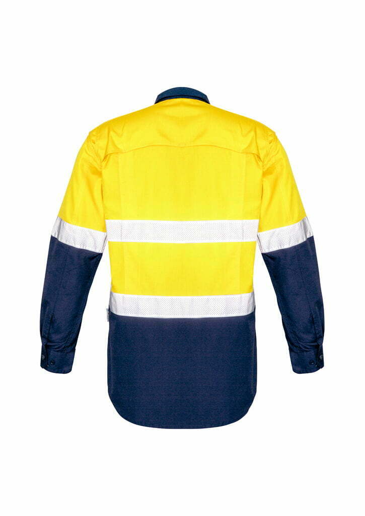 Syzmik ZW129 Men's Rugged Cooling Taped Hi-Vis Spliced L/S Shirt