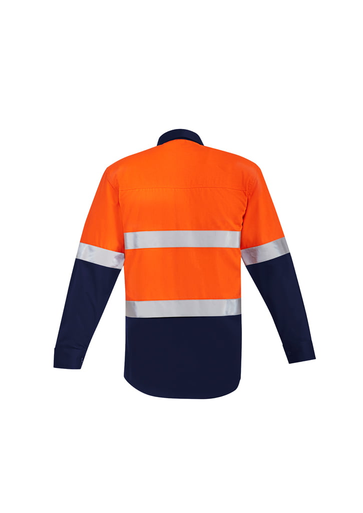 Syzmik ZW140 Men's Orange Flame HRC 2 Hoop Taped Open Front Spliced Shirt