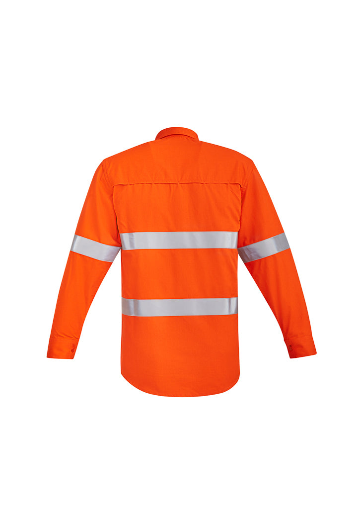 Syzmik ZW145 Men's Orange Flame HRC 2 Hoop Taped Open Front Spliced Shirt-Orange