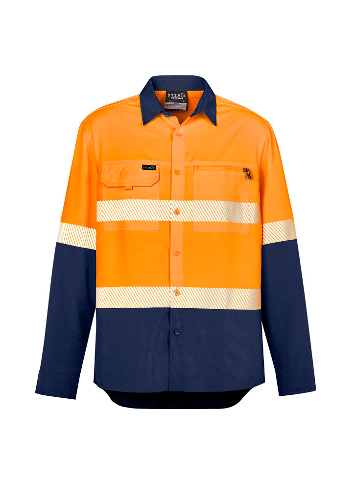 Syzmik ZW470 Men's Hi Vis Outdoor Segmented Tape L/S Shirt