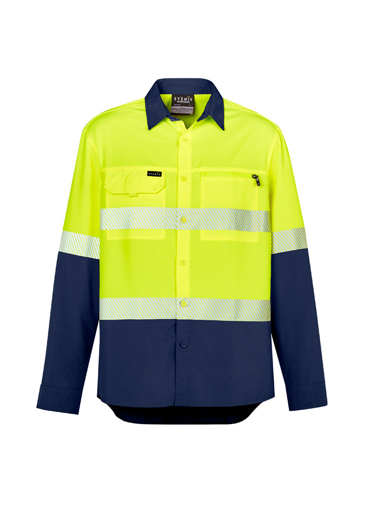 Syzmik ZW470 Men's Hi Vis Outdoor Segmented Tape L/S Shirt