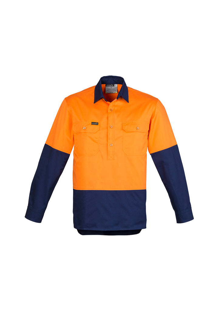 Syzmik ZW560 Men's Hi Vis Closed Front L/S Shirt