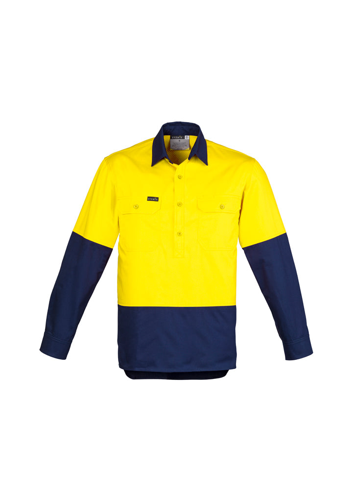 Syzmik ZW560 Men's Hi Vis Closed Front L/S Shirt