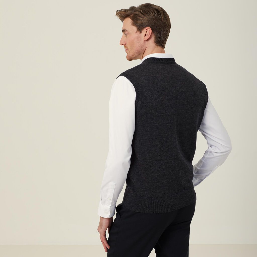 NNT CATE2A V-neck Vest Charcoal