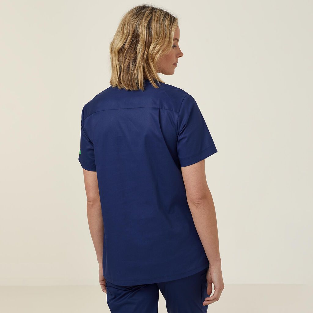 NNT CATUG3 Maternity V Neck Scrub Top Navy