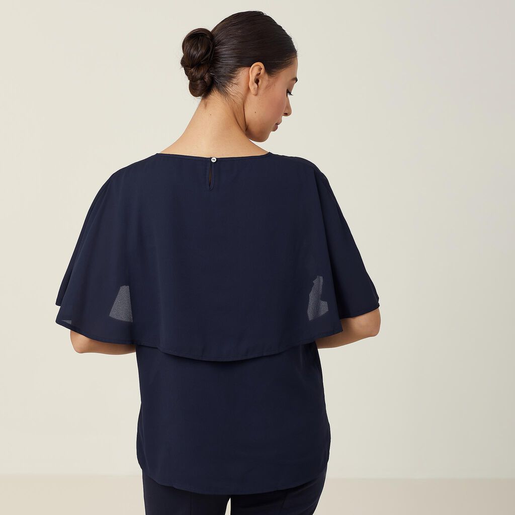 NNT CATUKD Georgie Cape Blouse Navy