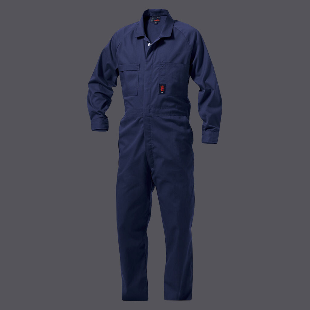 KingGee K01190 Wash N’ Wear Combination Polycotton Overall-Navy