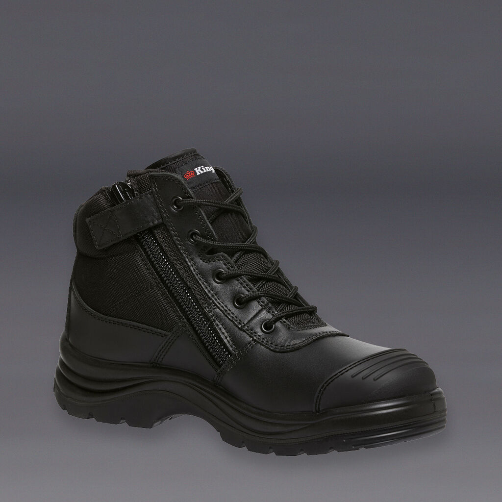 KingGee K27150 Tradie Black Zip Side Safety Boot