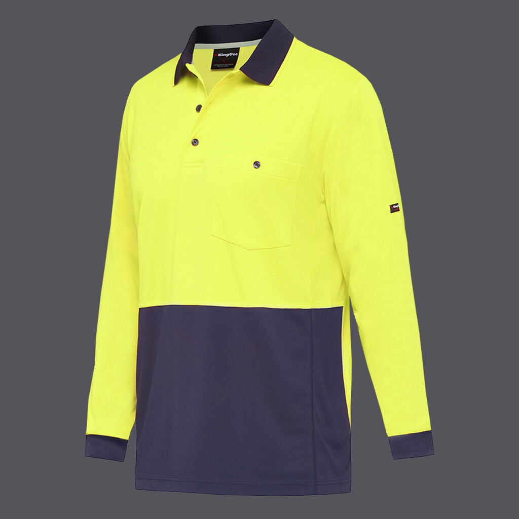 KingGee K54235 Workcool Hyperfreeze Hi-vis Spliced Polo L/S