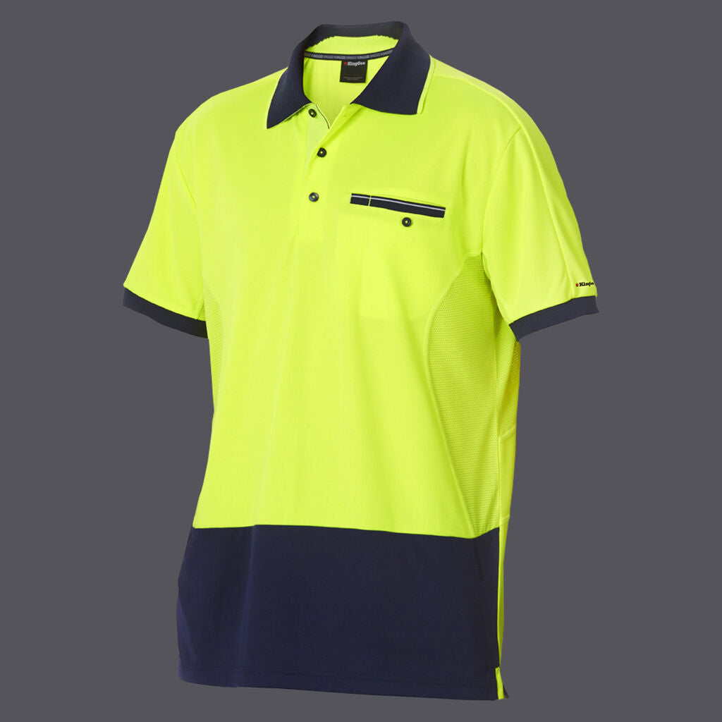 KingGee K54845 Workcool Hi-vis Spliced Polo S/S