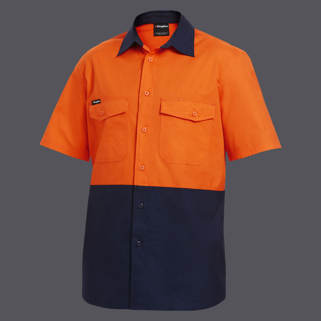 KingGee K54875 Workcool 2 Hi-vis Spliced Shirt S/S