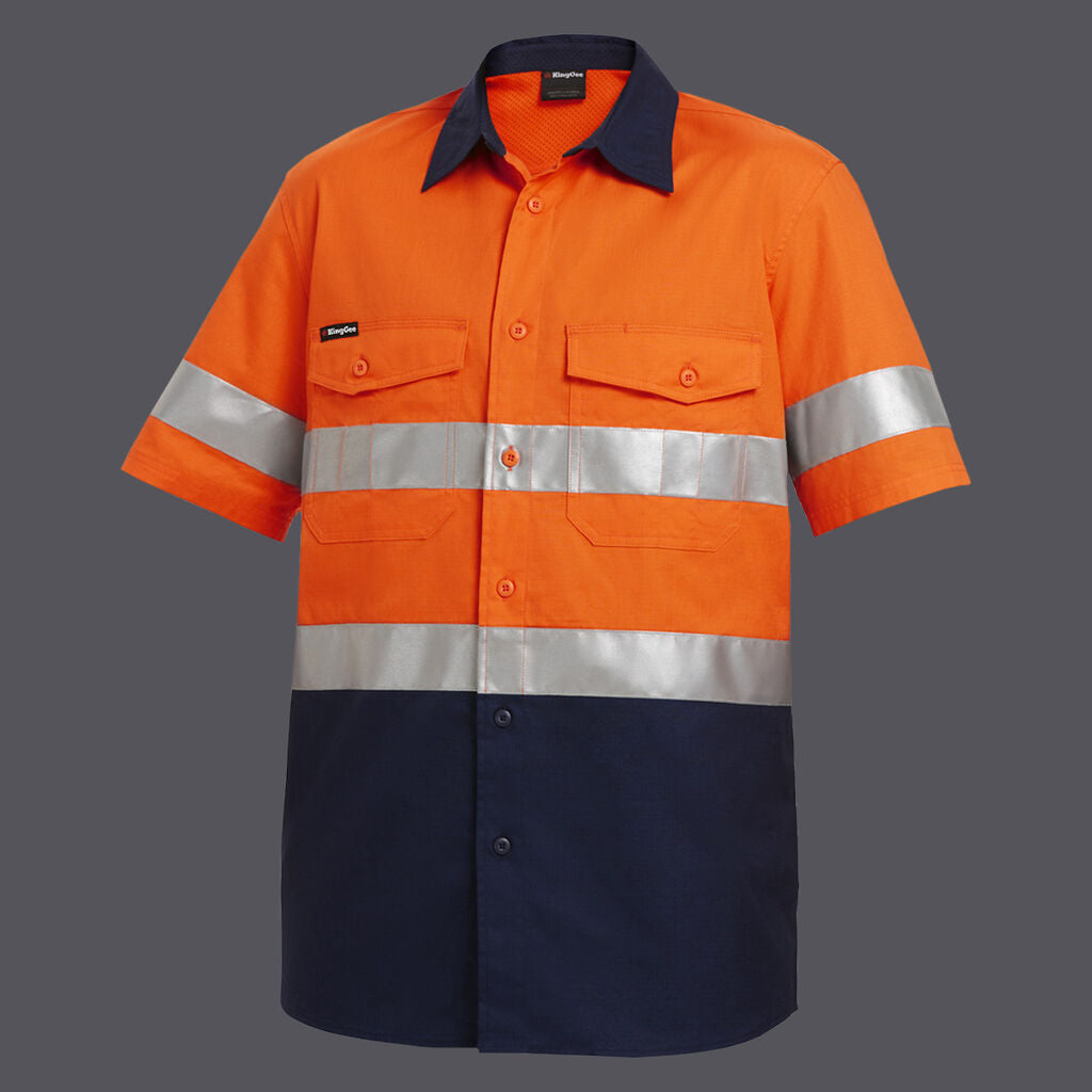 KingGee K54885 Workcool 2 Hi-vis Reflective Short Sleeve Work Shirt