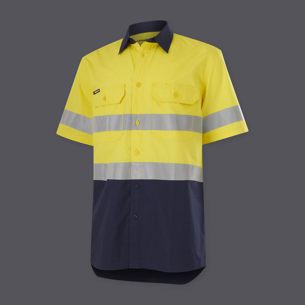 KingGee K54911 Workcool Vented Spliced Shirt Taped Short Sleeve