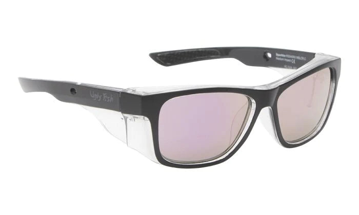 Ugly Fish RS545RX MBL.P Sparkie Safety Sunglasses- Matt Black Frame/Pink Revo