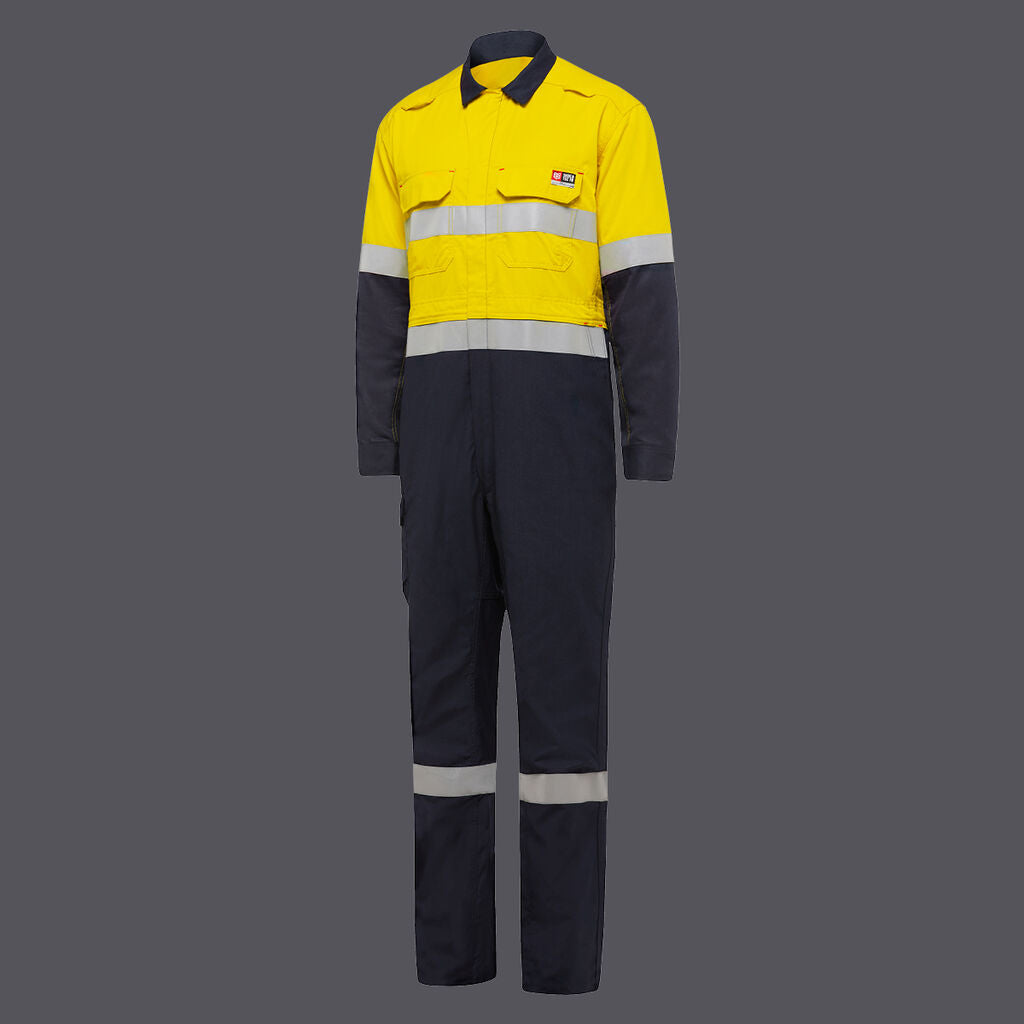 KingGee Y00055 Shield Tec Fr Hi-vis Two Tone Coverall With FR Tape