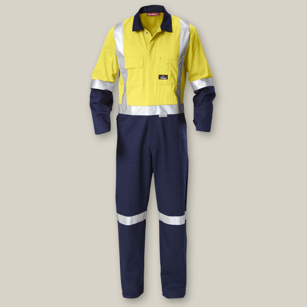 Hard Yakka Y00262 Hi-vis 2tone Taped Drill Coveralls