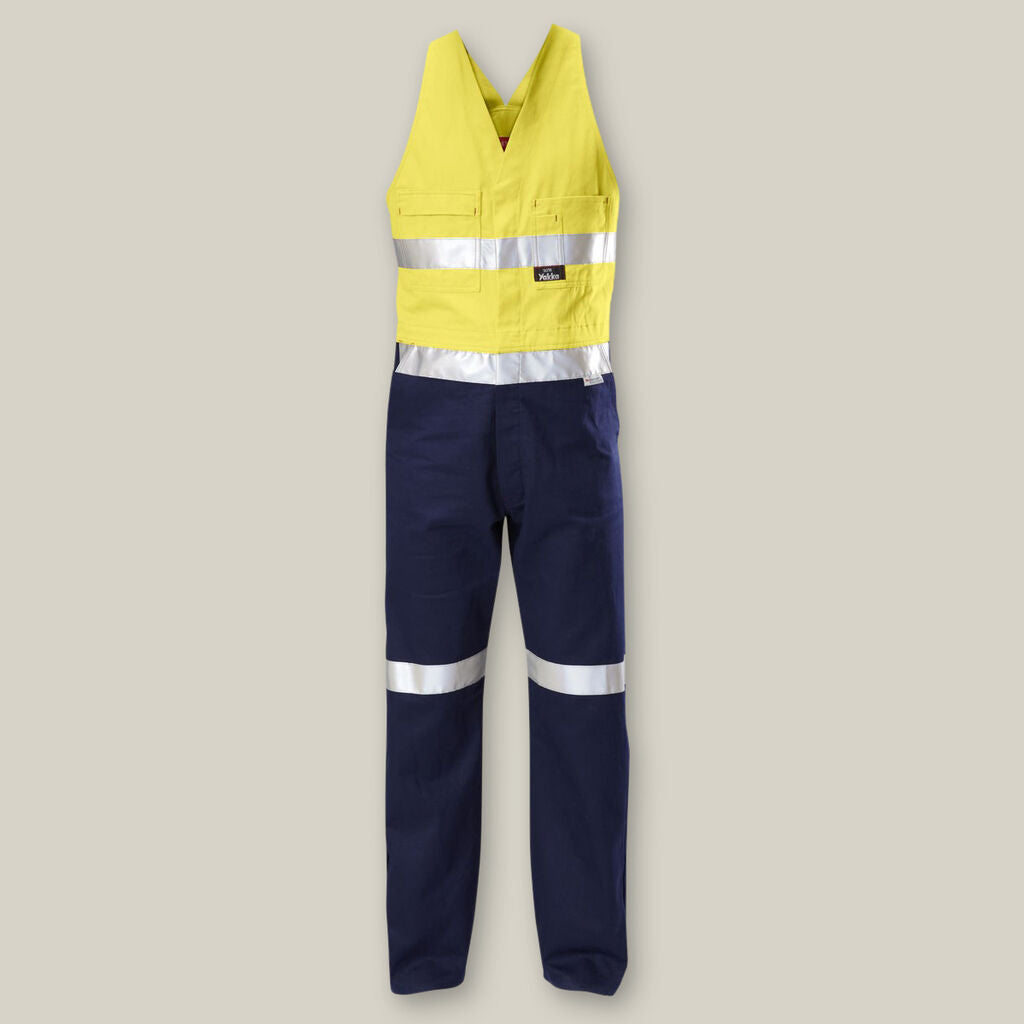 Hard Yakka Y01055 Hi-vis 2tone Action Back Cotton Taped Overall