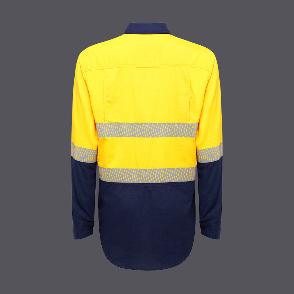 KingGee Y04370 Shield Tec Lenzing Fr Hi-vis 2tone Open Front Taped Shirt