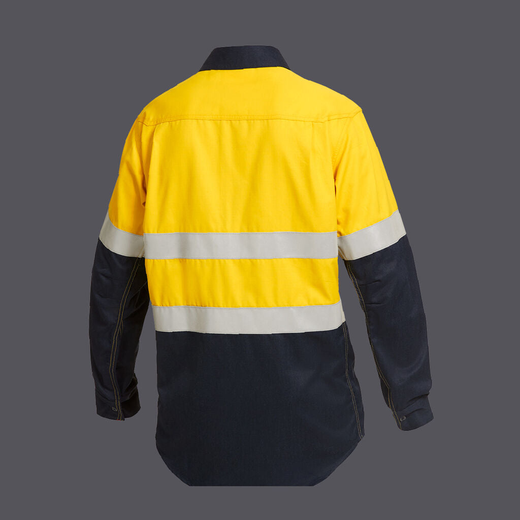 KingGee Y04550 Shield Tec Fr Hi-vis 2 Tone Closed Front Taped Shirt