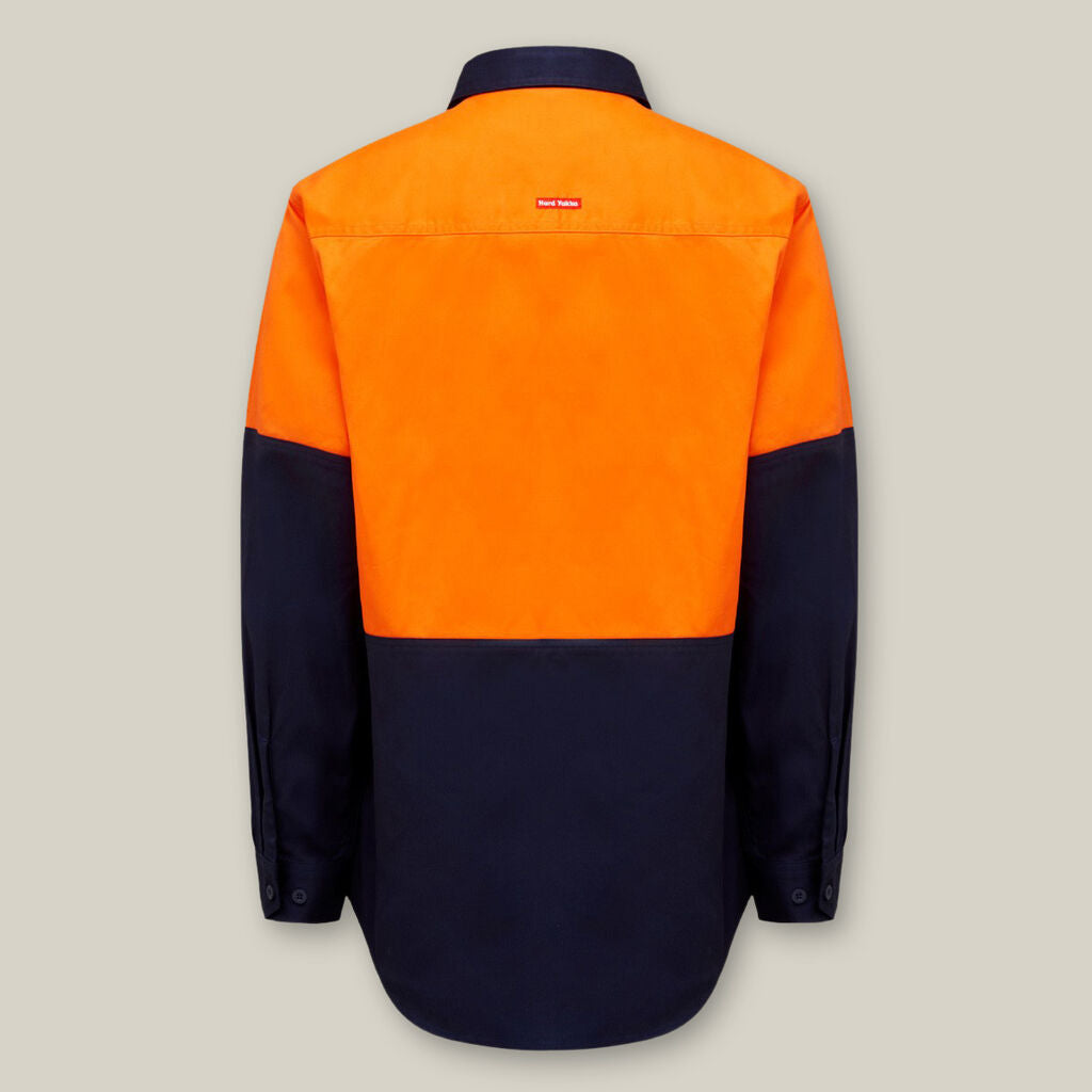 Hard Yakka Y04605 Core Hi-vis Long Sleeve Heavyweight Cotton Drill Shirt