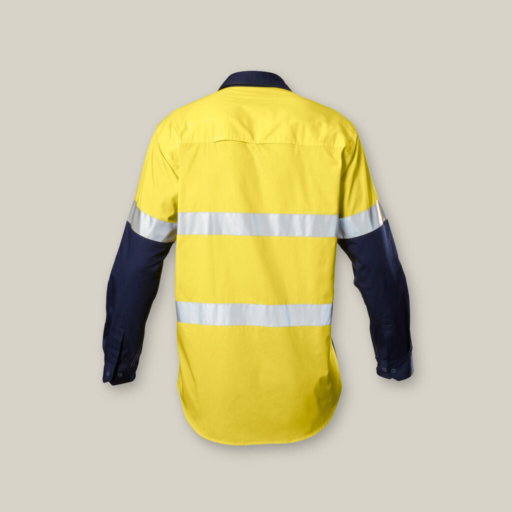 Hard Yakka Y07978 Koolgear Hi-vis 2 Tone Vented Taped Long Sleeve Cotton Shirt