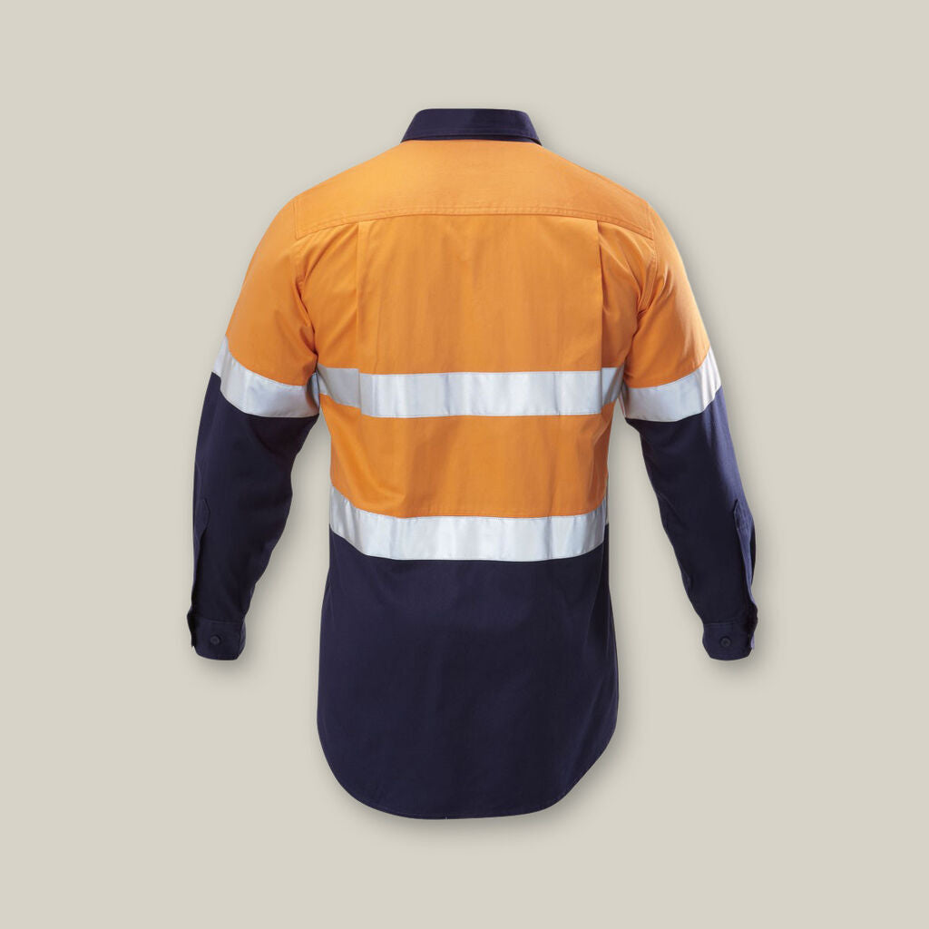 Hard Yakka Y07990 Hi-vis 2 Tone Long Sleeve Taped Cotton Drill Shirt